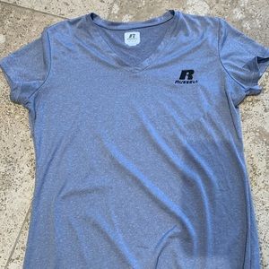 Title:** 🌟 Russell Athletic V-Neck T-Shirt - Size M - Blue 🌟